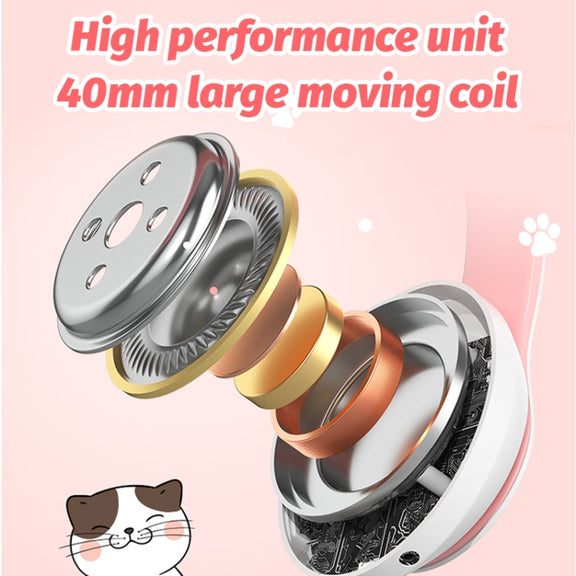 BK9 HiFi 7.1 Surround Sound Cat Claw Luminous Cat Ear Bluetooth Gaming Headset with Mic(White)