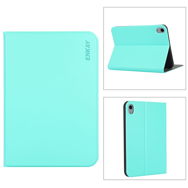 For iPad mini 2024 / mini 6 ENKAY Horizontal Flip PU Leather + TPU Smart Tablet Case with Holder & Sleep / Wake-up Function(Cyan) - free shipping - PMc TechLife - Order now!