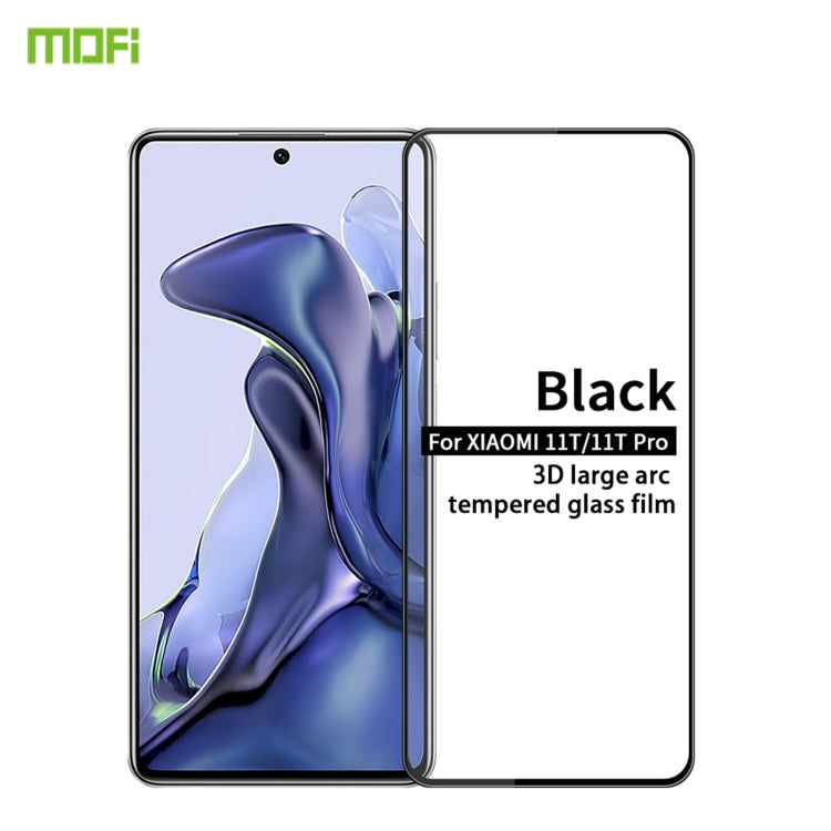 For Xiaomi Mi 11T / 11T Pro MOFI 9H 3D Explosion-proof Curved Screen Tempered Glass Film(Black) -  by MOFI | Online Shopping South Africa | PMC TechLife | Buy Now Pay Later Mobicred