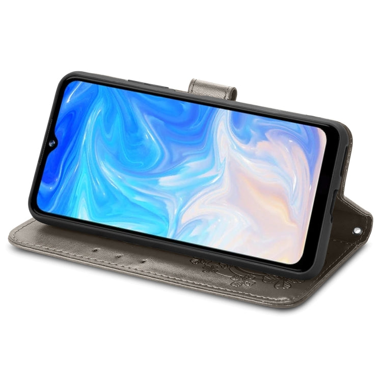 For DOOGEE N40 Pro Four-leaf Clasp Embossed Leather Case with Lanyard & Card Slot & Wallet & Holder(Grey) - More Brand by PMC TechLife | Online Shopping South Africa | PMC TechLife | Buy Now Pay Later Mobicred