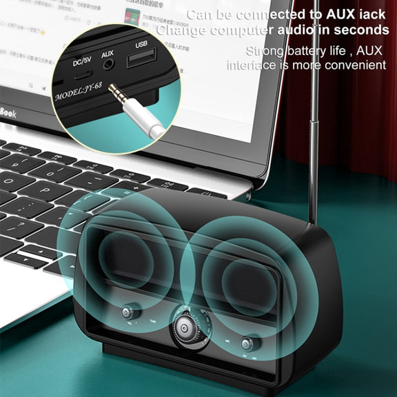 OneDer JY68 Wireless Bluetooth Speaker 3D Surround Stereo FM Radio Music Player Subwoofer(Black)