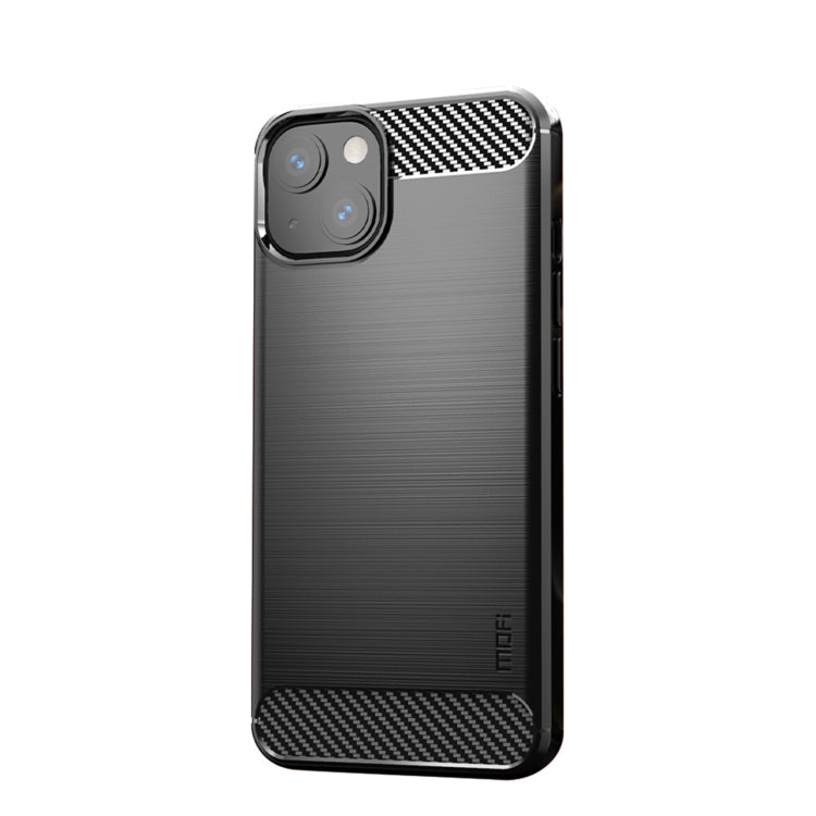 For iPhone 13 MOFI Gentleness Series Brushed Texture Carbon Fiber Soft TPU Case (Black) - iPhone 13 Cases by MOFI | Online Shopping South Africa | PMC TechLife | Buy Now Pay Later Mobicred