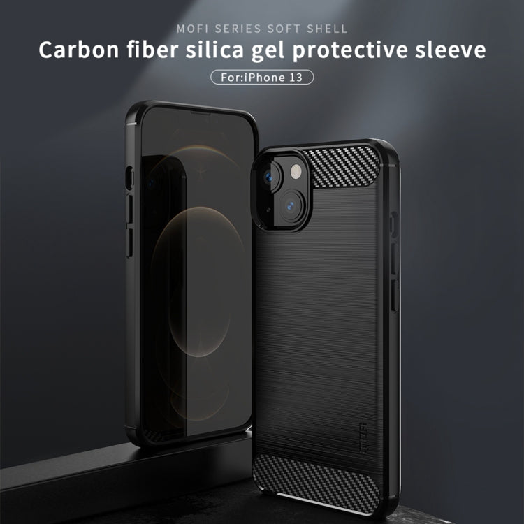 For iPhone 13 MOFI Gentleness Series Brushed Texture Carbon Fiber Soft TPU Case (Black) - iPhone 13 Cases by MOFI | Online Shopping South Africa | PMC TechLife | Buy Now Pay Later Mobicred