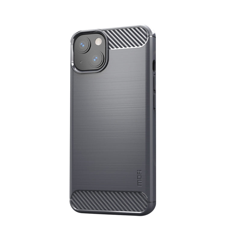 For iPhone 13 MOFI Gentleness Series Brushed Texture Carbon Fiber Soft TPU Case (Gray) - iPhone 13 Cases by MOFI | Online Shopping South Africa | PMC TechLife | Buy Now Pay Later Mobicred