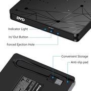 External USB 3.0 Portable DVD RW Reader Optical Drive Reader