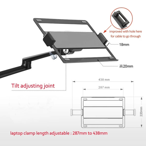 OL-3S Aluminum Height Adjustable Desktop Computer Stand for 17-32 inch and 12-17 inch Monitor(Black)