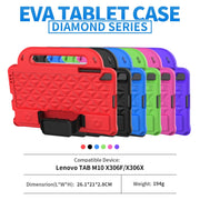 For Lenovo M10 X306X / X306F Diamond Series EVA Anti-Fall Shockproof Sleeve Protective Shell Case with Holder & Strap(Blue)