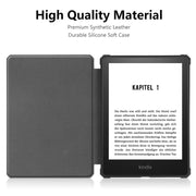 For Amazon Kindle Paperwhite 5 2021 ENKAY Solid Color Denim Texture Horizontal Flip Leather Tablet Case with Sleep / Wake-up Function(Black)