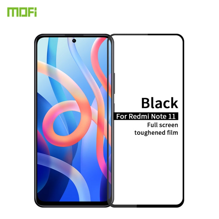 For Xiaomi Redmi Note 11 MOFI 9H 2.5D Full Screen Tempered Glass Film(Black) -  by MOFI | Online Shopping South Africa | PMC TechLife | Buy Now Pay Later Mobicred