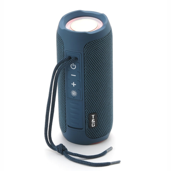 T&G TG227 Outdoor Portable Water-resistant Bluetooth Music Speaker with LED Support FM / TF / USB(Navy blue)