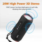 T&G TG227 Outdoor Portable Water-resistant Bluetooth Music Speaker with LED Support FM / TF / USB(Gray)