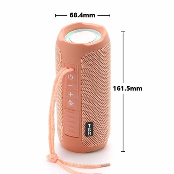 T&G TG227 Outdoor Portable Water-resistant Bluetooth Music Speaker with LED Support FM / TF / USB(Black)