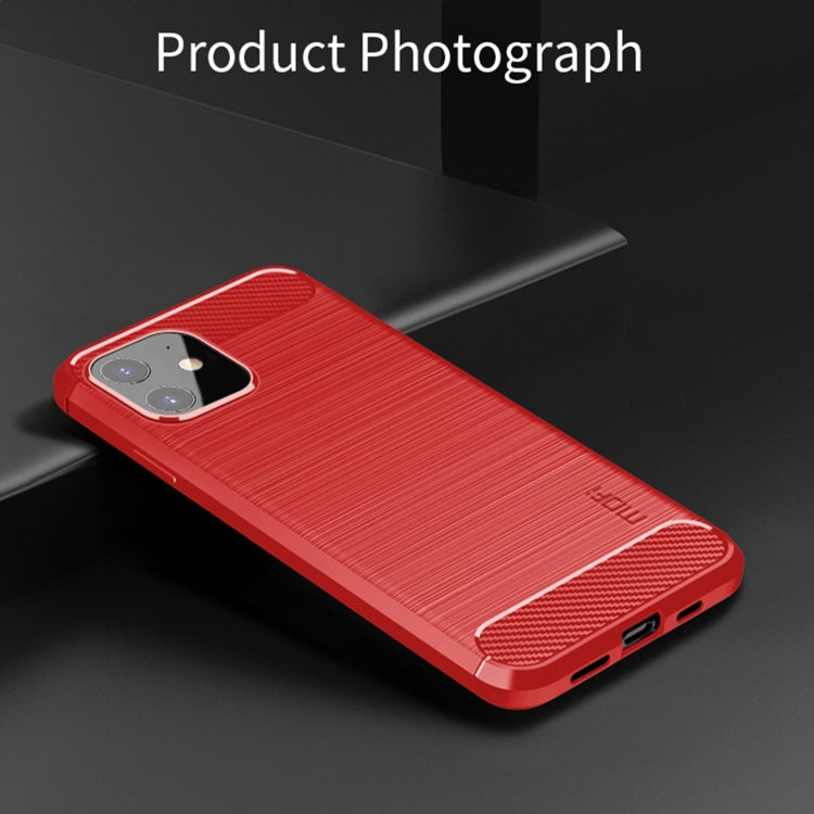 For iPhone 12 mini MOF Gentleness Series Brushed Texture Carbon Fiber Soft TPU Case (Red) - free shipping - PMC TechLife - Order now!