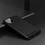 For iPhone 12 / 12 Pro MOF Gentleness Series Brushed Texture Carbon Fiber Soft TPU Case(Black)