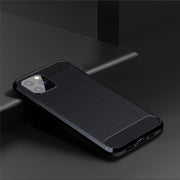 For iPhone 12 / 12 Pro MOF Gentleness Series Brushed Texture Carbon Fiber Soft TPU Case(Blue)