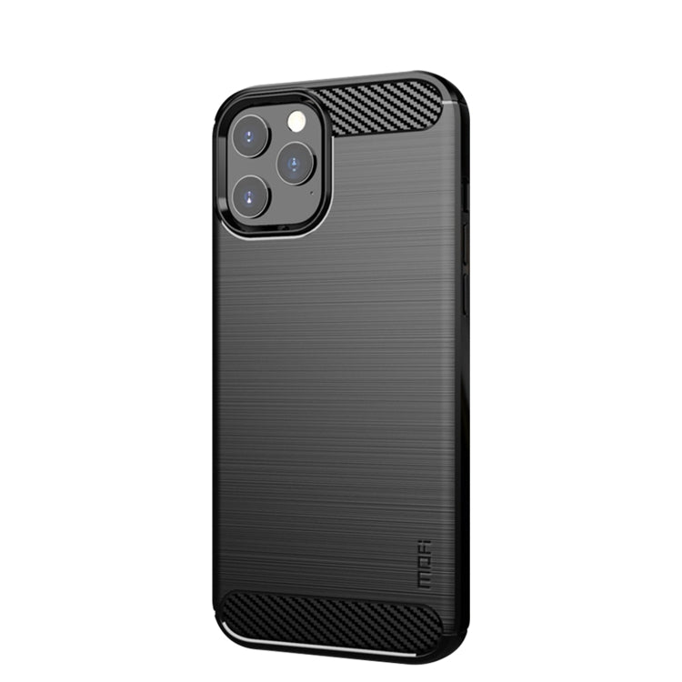 For iPhone 12 Pro Max MOF Gentleness Series Brushed Texture Carbon Fiber Soft TPU Case(Black) - iPhone 12 Pro Max Cases by MOFI | Online Shopping South Africa | PMC TechLife