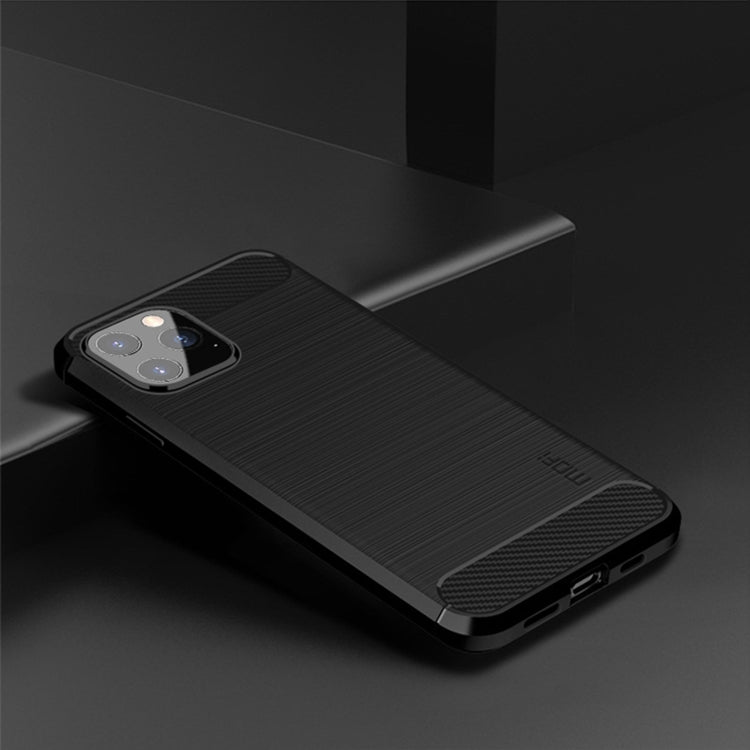 For iPhone 12 Pro Max MOF Gentleness Series Brushed Texture Carbon Fiber Soft TPU Case(Black) - iPhone 12 Pro Max Cases by MOFI | Online Shopping South Africa | PMC TechLife