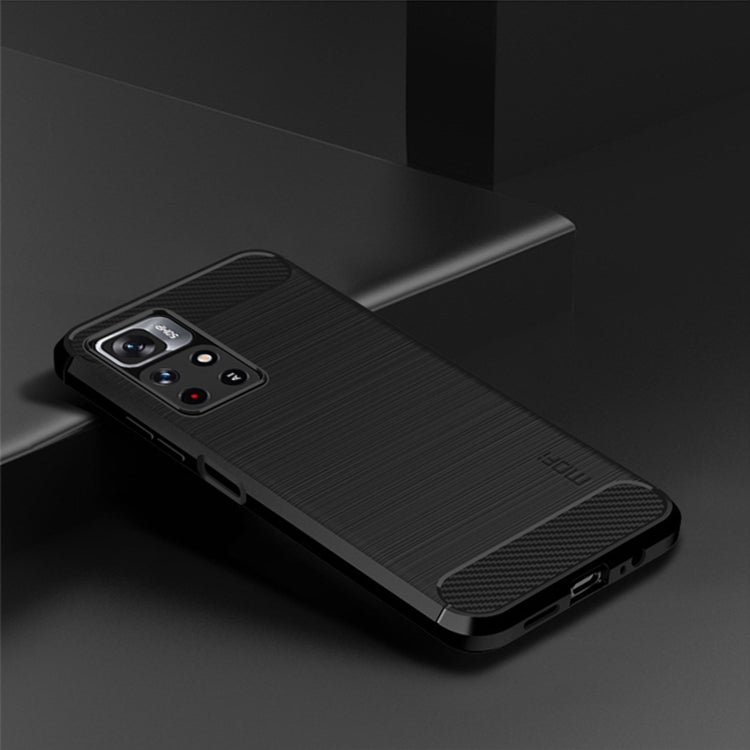 For Xiaomi Redmi Note11 / Poco M4 Pro 5G MOFI Gentleness Series Brushed Texture Carbon Fiber Soft TPU Phone Case(Black) - Xiaomi Cases by MOFI | Online Shopping South Africa | PMC TechLife