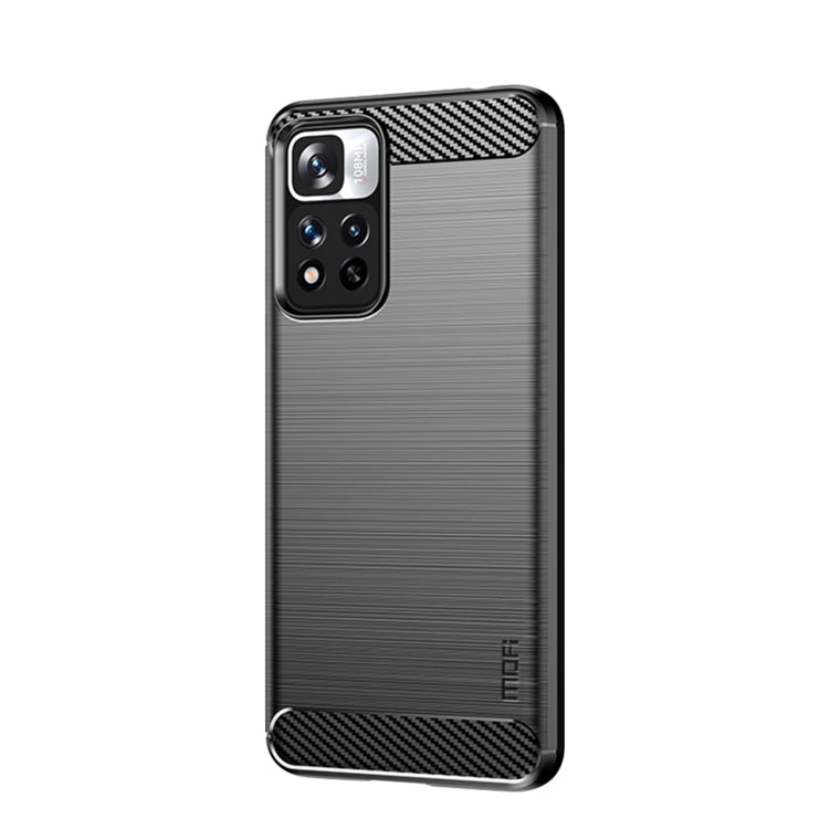 For Xiaomi Redmi Note11 Pro / Note 11 Pro+ MOFI Gentleness Series Brushed Texture Carbon Fiber Soft TPU Phone Case(Black) - Xiaomi Cases by MOFI | Online Shopping South Africa | PMC TechLife