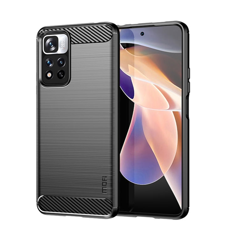 For Xiaomi Redmi Note11 Pro / Note 11 Pro+ MOFI Gentleness Series Brushed Texture Carbon Fiber Soft TPU Phone Case(Black) - Xiaomi Cases by MOFI | Online Shopping South Africa | PMC TechLife