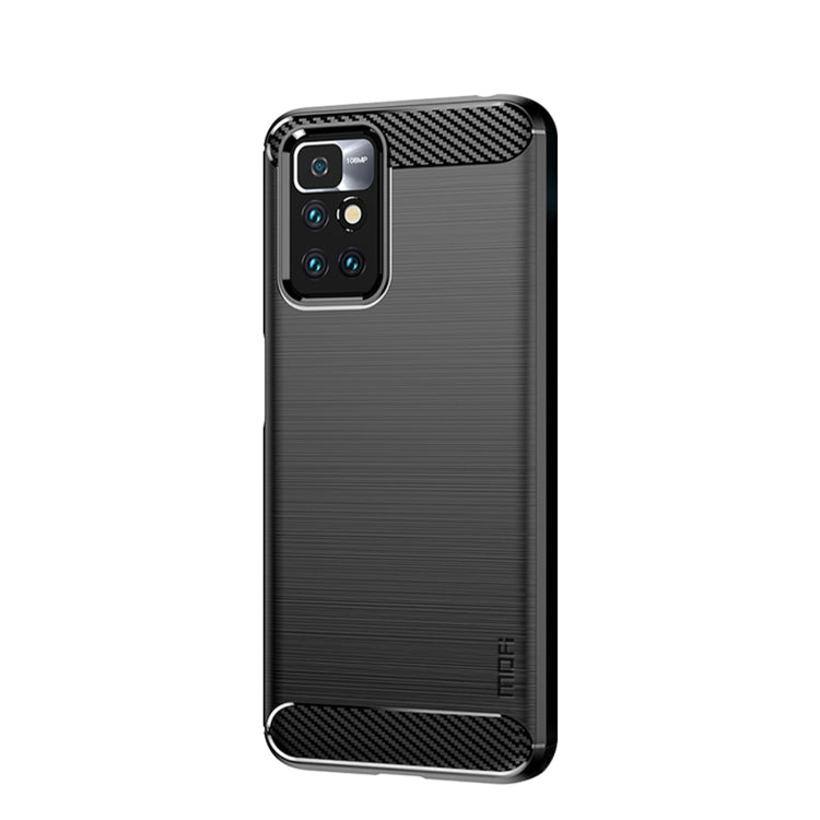 For Xiaomi Redmi 10 / 10 Prime MOFI Gentleness Series Brushed Texture Carbon Fiber Soft TPU Phone Case(Black) - Xiaomi Cases by MOFI | Online Shopping South Africa | PMC TechLife