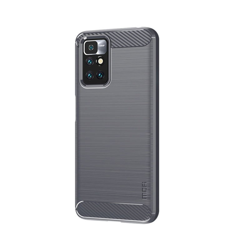 For Xiaomi Redmi 10 / 10 Prime MOFI Gentleness Series Brushed Texture Carbon Fiber Soft TPU Phone Case(Gray) - Xiaomi Cases by MOFI | Online Shopping South Africa | PMC TechLife | Buy Now Pay Later Mobicred