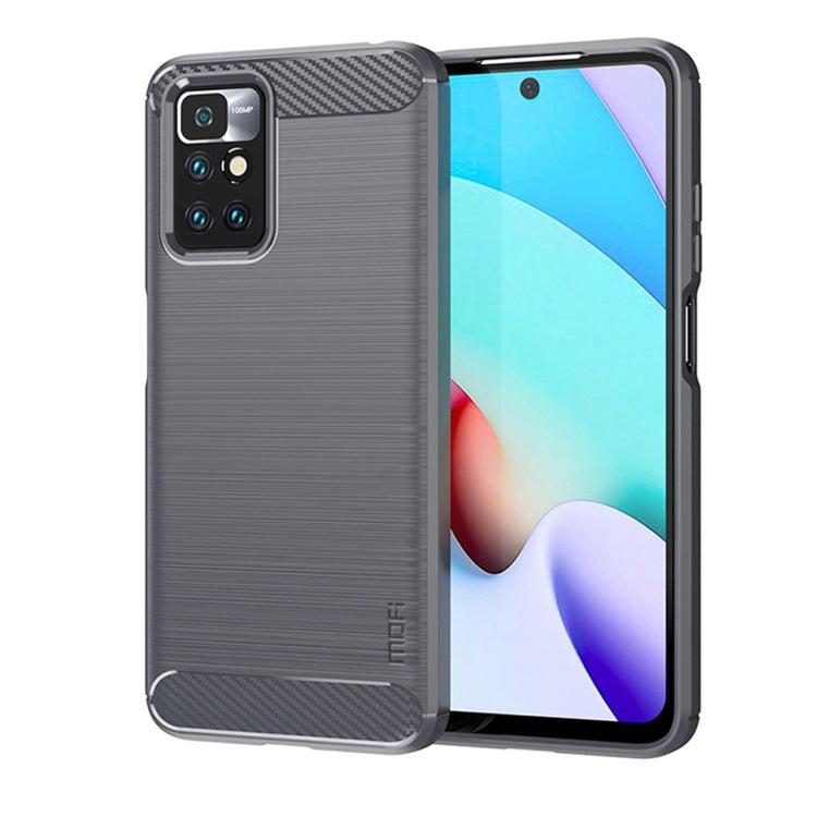 For Xiaomi Redmi 10 / 10 Prime MOFI Gentleness Series Brushed Texture Carbon Fiber Soft TPU Phone Case(Gray) - Xiaomi Cases by MOFI | Online Shopping South Africa | PMC TechLife | Buy Now Pay Later Mobicred