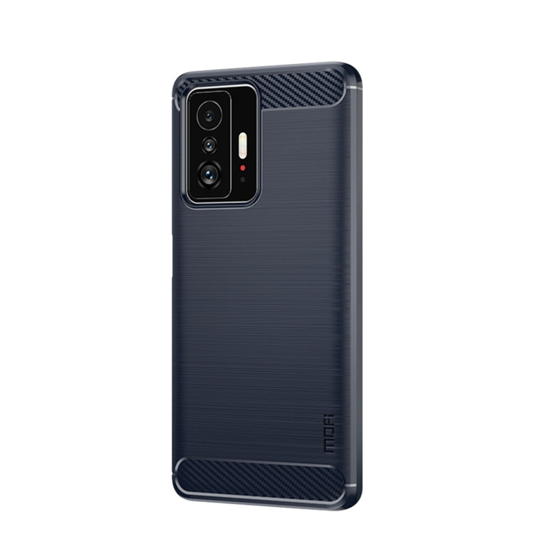 For Xiaomi Mi 11T / 11T Pro MOFI Gentleness Series Brushed Texture Carbon Fiber Soft TPU Phone Case(Blue) - Xiaomi Cases by MOFI | Online Shopping South Africa | PMC TechLife | Buy Now Pay Later Mobicred