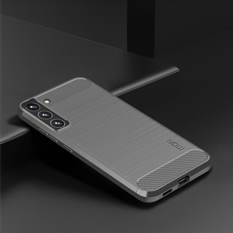 For Samsung Galaxy S22 5G MOFI Gentleness Series Brushed Texture Carbon Fiber Soft TPU Case(Gray) - free shipping - PMC TechLife - Order now!