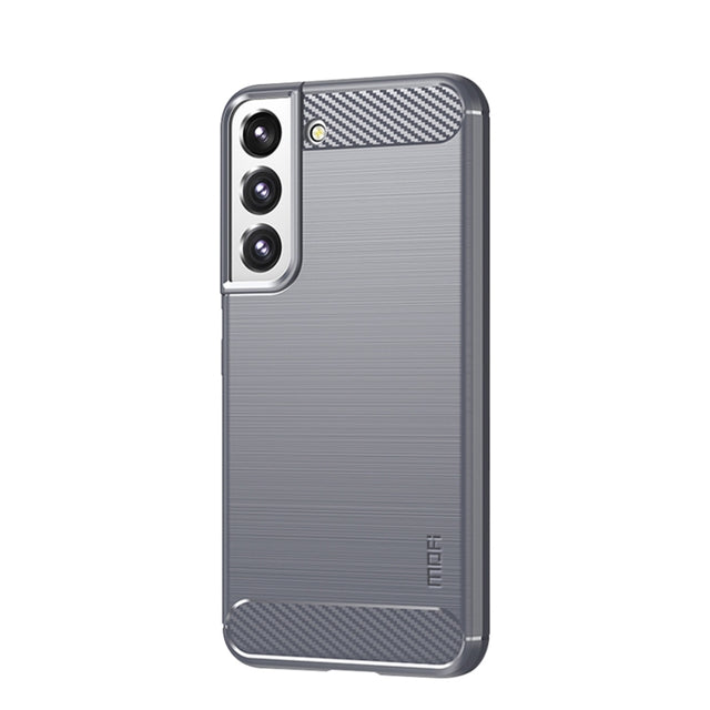 For Samsung Galaxy S22 5G MOFI Gentleness Series Brushed Texture Carbon Fiber Soft TPU Case(Gray)