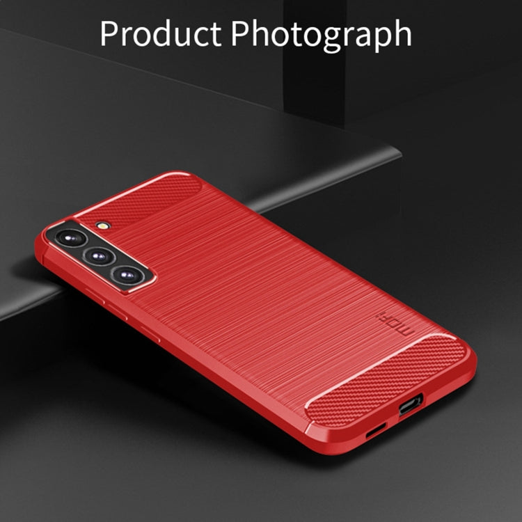 For Samsung Galaxy S22 5G MOFI Gentleness Series Brushed Texture Carbon Fiber Soft TPU Case(Red) - Galaxy S22 5G Cases by MOFI | Online Shopping South Africa | PMC TechLife | Buy Now Pay Later Mobicred