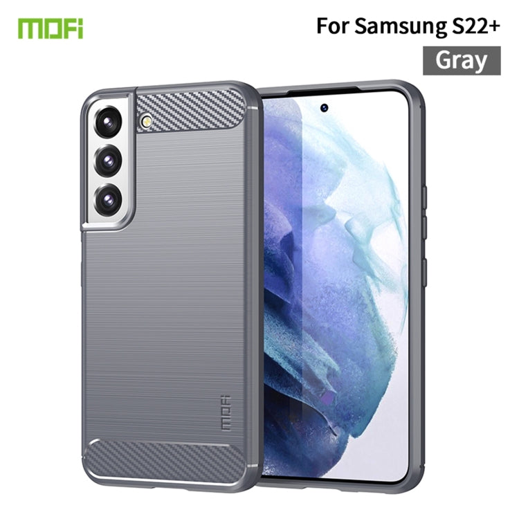 For Samsung Galaxy S22+ 5G MOFI Gentleness Series Brushed Texture Carbon Fiber Soft TPU Case(Gray) - Galaxy S22+ 5G Cases by MOFI | Online Shopping South Africa | PMC TechLife | Buy Now Pay Later Mobicred