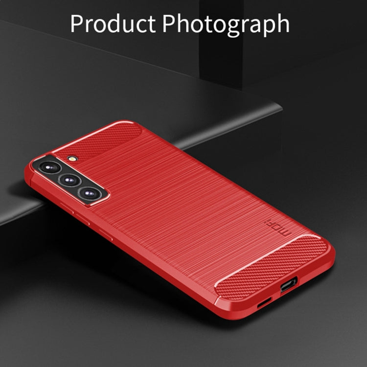 For Samsung Galaxy S22+ 5G MOFI Gentleness Series Brushed Texture Carbon Fiber Soft TPU Case(Red) - Galaxy S22+ 5G Cases by MOFI | Online Shopping South Africa | PMC TechLife | Buy Now Pay Later Mobicred
