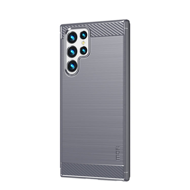 For Samsung Galaxy S22 Ultra 5G MOFI Gentleness Series Brushed Texture Carbon Fiber Soft TPU Case(Gray) - Galaxy S22 Ultra 5G Cases by MOFI | Online Shopping South Africa | PMC TechLife | Buy Now Pay Later Mobicred