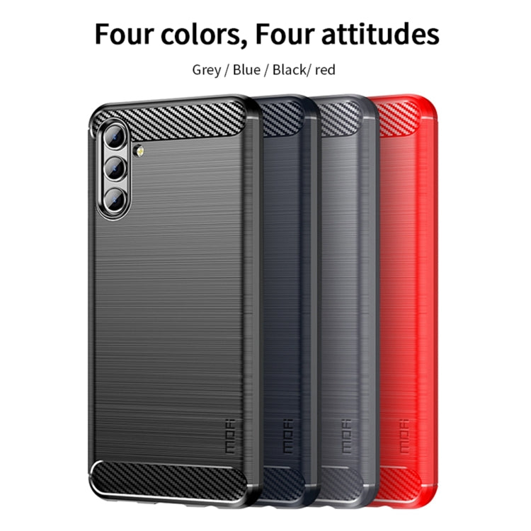 For Samsung Galaxy A13 5G MOFI Gentleness Series Brushed Texture Carbon Fiber Soft TPU Case(Gray)