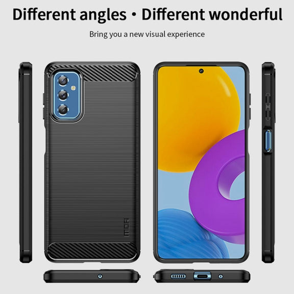 For Samsung Galaxy M52 5G MOFI Gentleness Series Brushed Texture Carbon Fiber Soft TPU Case(Black)