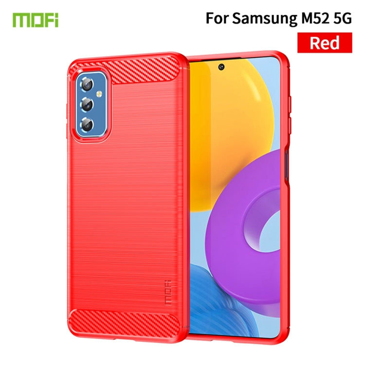 For Samsung Galaxy M52 5G MOFI Gentleness Series Brushed Texture Carbon Fiber Soft TPU Case(Red) - Galaxy Phone Cases by MOFI | Online Shopping South Africa | PMC TechLife | Buy Now Pay Later Mobicred