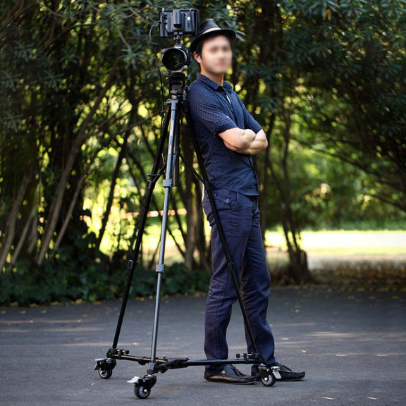 YUNTENG 901 Aluminium Alloy Camera Tripod Foot Wheel Pulley Base, Load 30KG