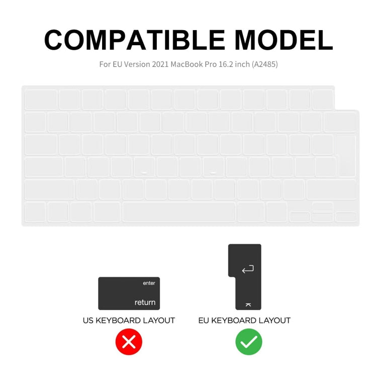 ENKAY Hat-Prince 3 in 1 Crystal Laptop Protective Case + TPU Keyboard Film + Anti-dust Plugs Set for MacBook Pro 16.2 inch A2485 2021/A2880 2023, Version:EU Version(Light Green) - free shipping - PMC Jewellery - Order now!