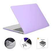 ENKAY Hat-Prince 3 in 1 Matte Laptop Protective Case + TPU Keyboard Film + Anti-dust Plugs Set for MacBook Pro 14.2 inch A2442 2021/A2779 2023, Version:US Version(Purple)