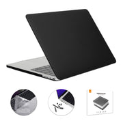 ENKAY Hat-Prince 3 in 1 Matte Laptop Protective Case + TPU Keyboard Film + Anti-dust Plugs Set for MacBook Pro 16.2 inch A2485 2021/A2880 2023, Version:US Version(Black)