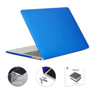ENKAY Hat-Prince 3 in 1 Matte Laptop Protective Case + TPU Keyboard Film + Anti-dust Plugs Set for MacBook Pro 16.2 inch A2485 2021/A2880 2023, Version:US Version(Dark Blue)