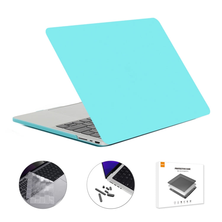ENKAY Hat-Prince 3 in 1 Matte Laptop Protective Case + TPU Keyboard Film + Anti-dust Plugs Set for MacBook Pro 16.2 inch A2485 2021/A2880 2023, Version:US Version(Cyan) - free shipping - PMC Jewellery - Order now!