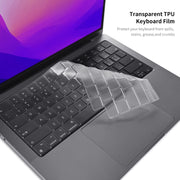 ENKAY Hat-Prince 3 in 1 Matte Laptop Protective Case + TPU Keyboard Film + Anti-dust Plugs Set for MacBook Pro 16.2 inch A2485 2021/A2880 2023, Version:EU Version(Light Blue)