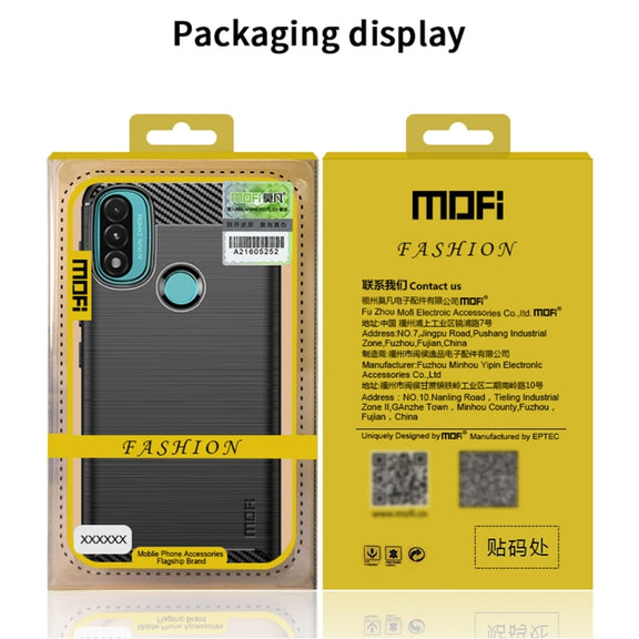 For Motorola Moto E20 / E30 / E40 MOFI Gentleness Series Brushed Texture Carbon Fiber Soft TPU Case(Red)