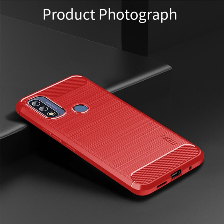 For Motorola Moto G Pure 2021 MOFI Gentleness Series Brushed Texture Carbon Fiber Soft TPU Case(Red) - Motorola Cases by MOFI | Online Shopping South Africa | PMC TechLife | Buy Now Pay Later Mobicred