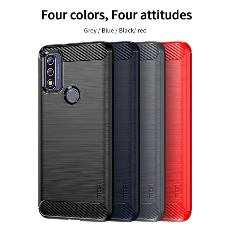 For Motorola Moto G Pure 2021 MOFI Gentleness Series Brushed Texture Carbon Fiber Soft TPU Case(Red) - Motorola Cases by MOFI | Online Shopping South Africa | PMC TechLife | Buy Now Pay Later Mobicred
