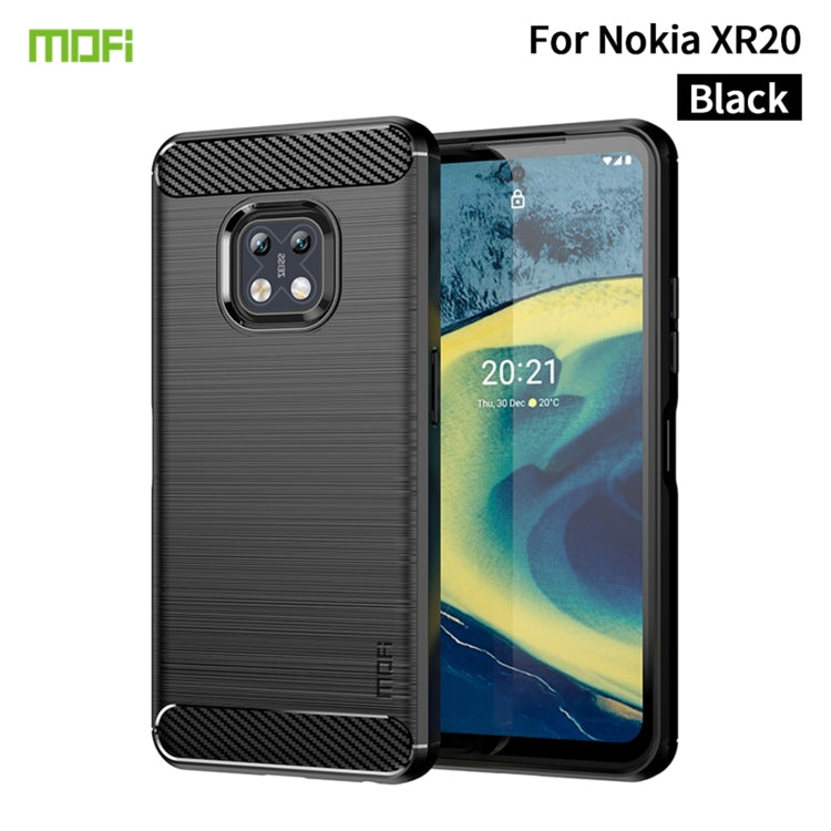 For Nokia XR20 MOFI Gentleness Series Brushed Texture Carbon Fiber Soft TPU Case(Black) - Nokia Cases by MOFI | Online Shopping South Africa | PMC TechLife | Buy Now Pay Later Mobicred