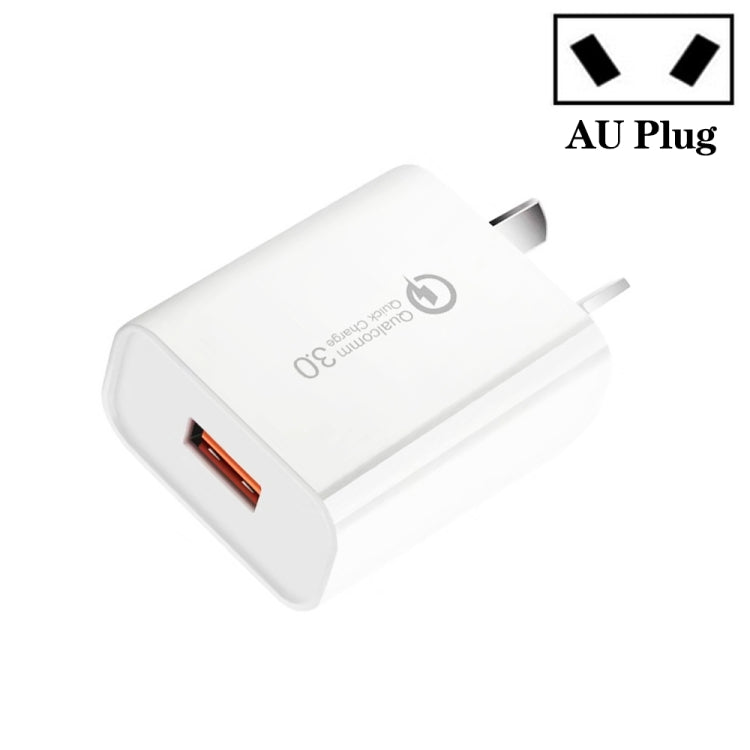 CA-25 QC3.0 USB 3A Fast Charger for Mobile Phone, AU Plug(White) - free shipping - PMC Jewellery - Order now!