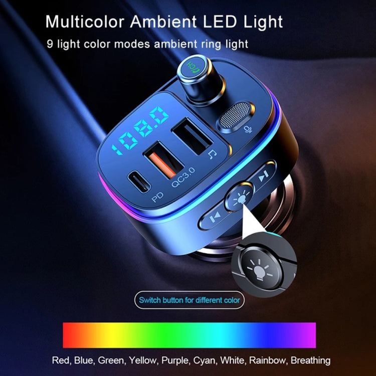 T65 Car Bluetooth FM Transmitter Dual USB Type-C QC3.0 Charger - free shipping - PMC TechLife - Order now!